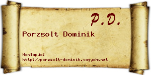 Porzsolt Dominik névjegykártya