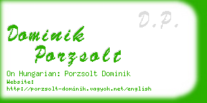 dominik porzsolt business card